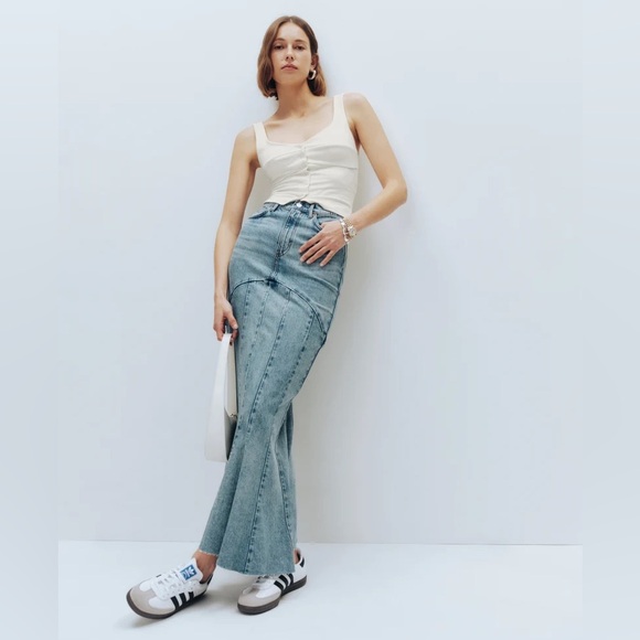 Reformation Nara Denim Maxi Skirt - Size 27 - Picture 1 of 5